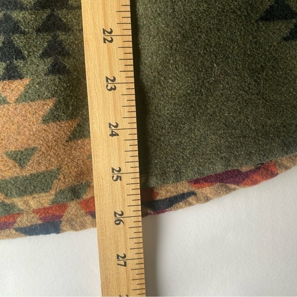 REVOLUTION Checked Navajo-Inspired Overshirt Zip Dark Green Size M - Picture 14 of 16